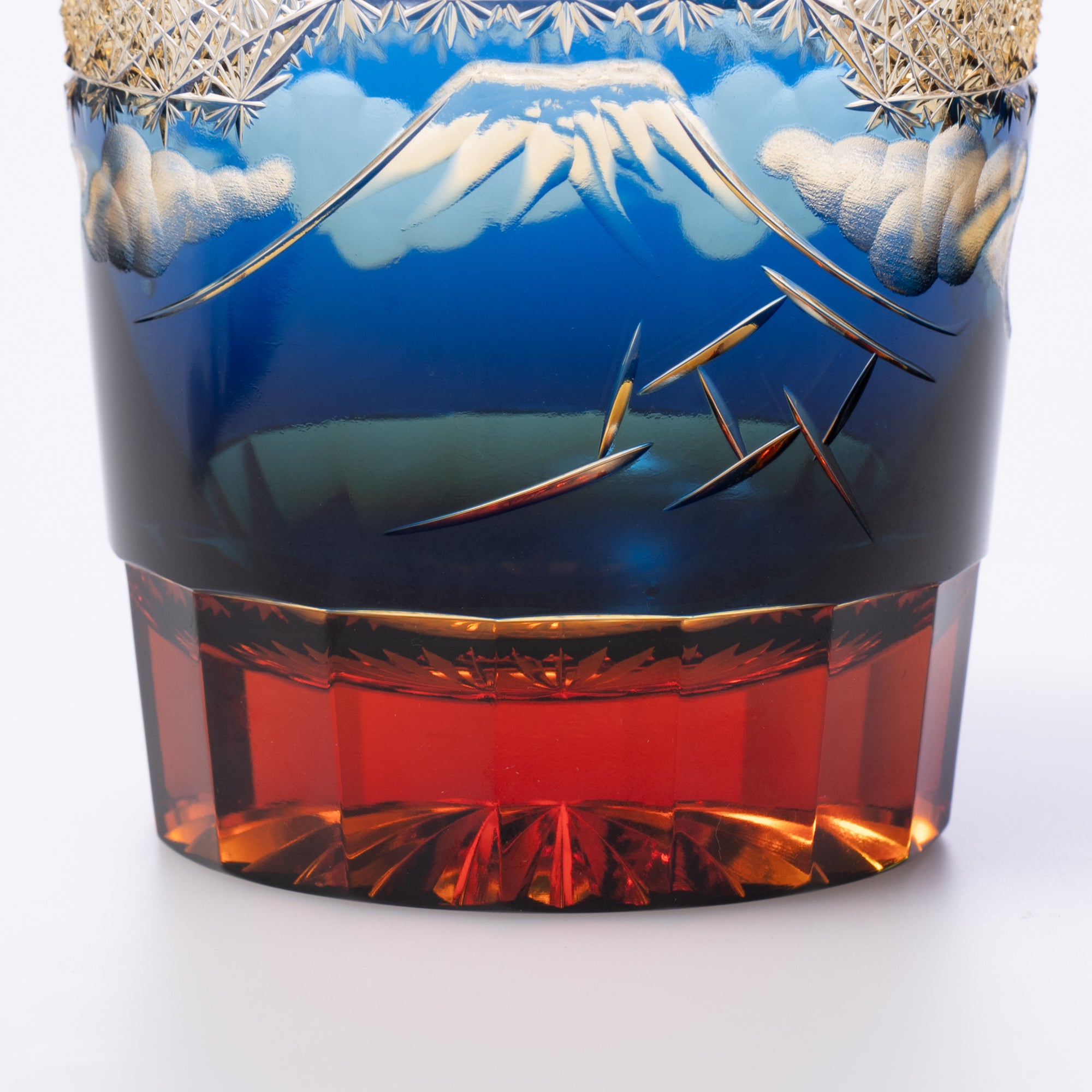 Hokusai Mt. Fuji Edo Kiriko Whiskey Glass