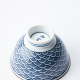 Midou Kiln Seigaiha Blue Wave Hasami Japanese Small Teacup