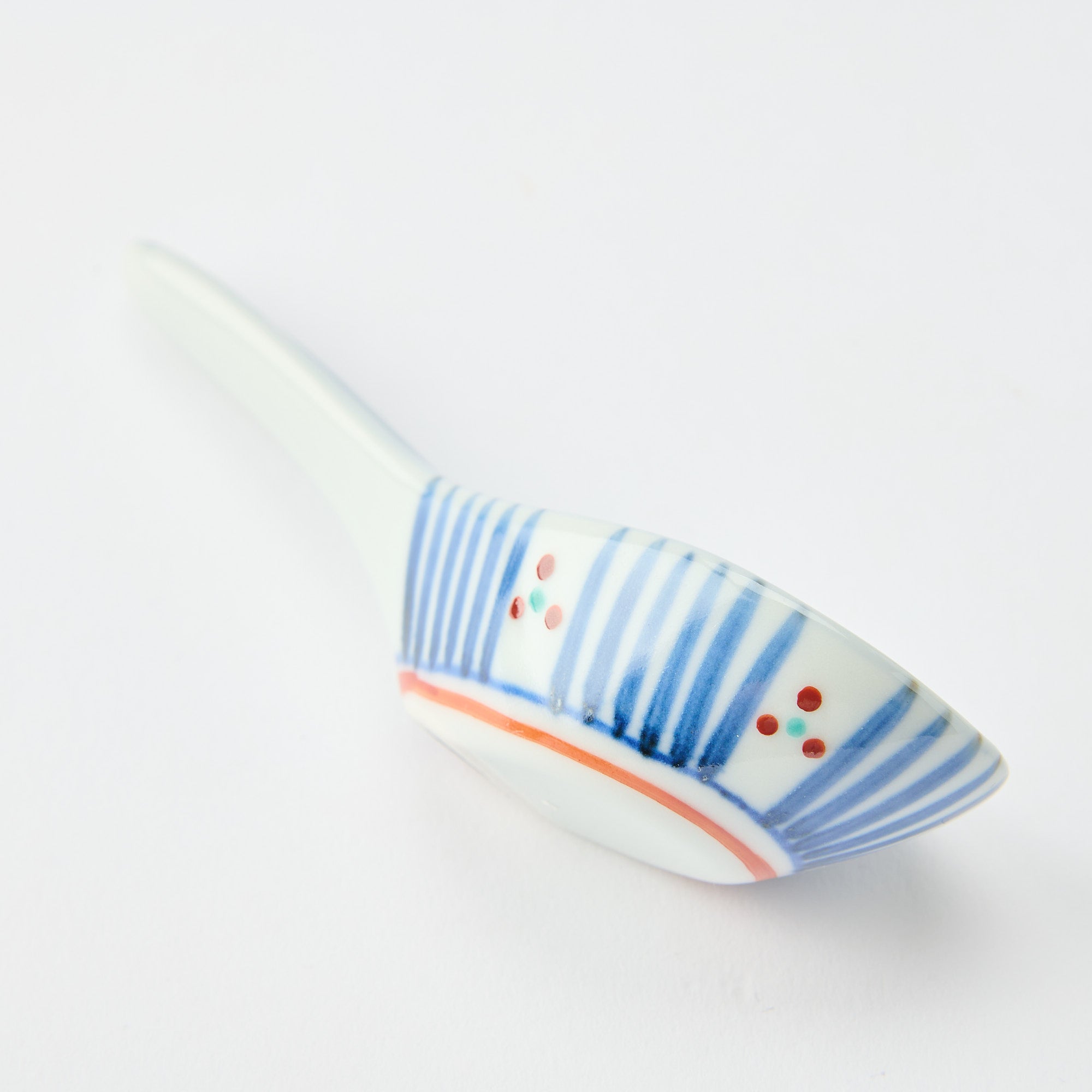 Traditional Patterned Ramen Spoon with Spoon Rest