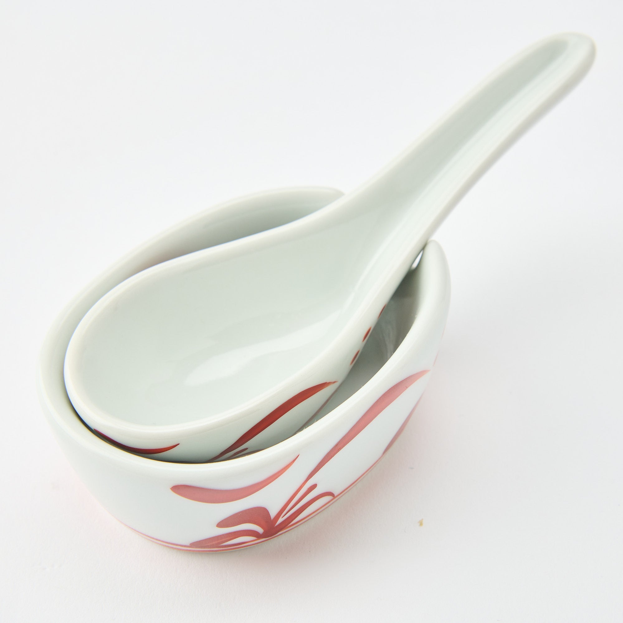 Traditional Patterned Ramen Spoon with Spoon Rest