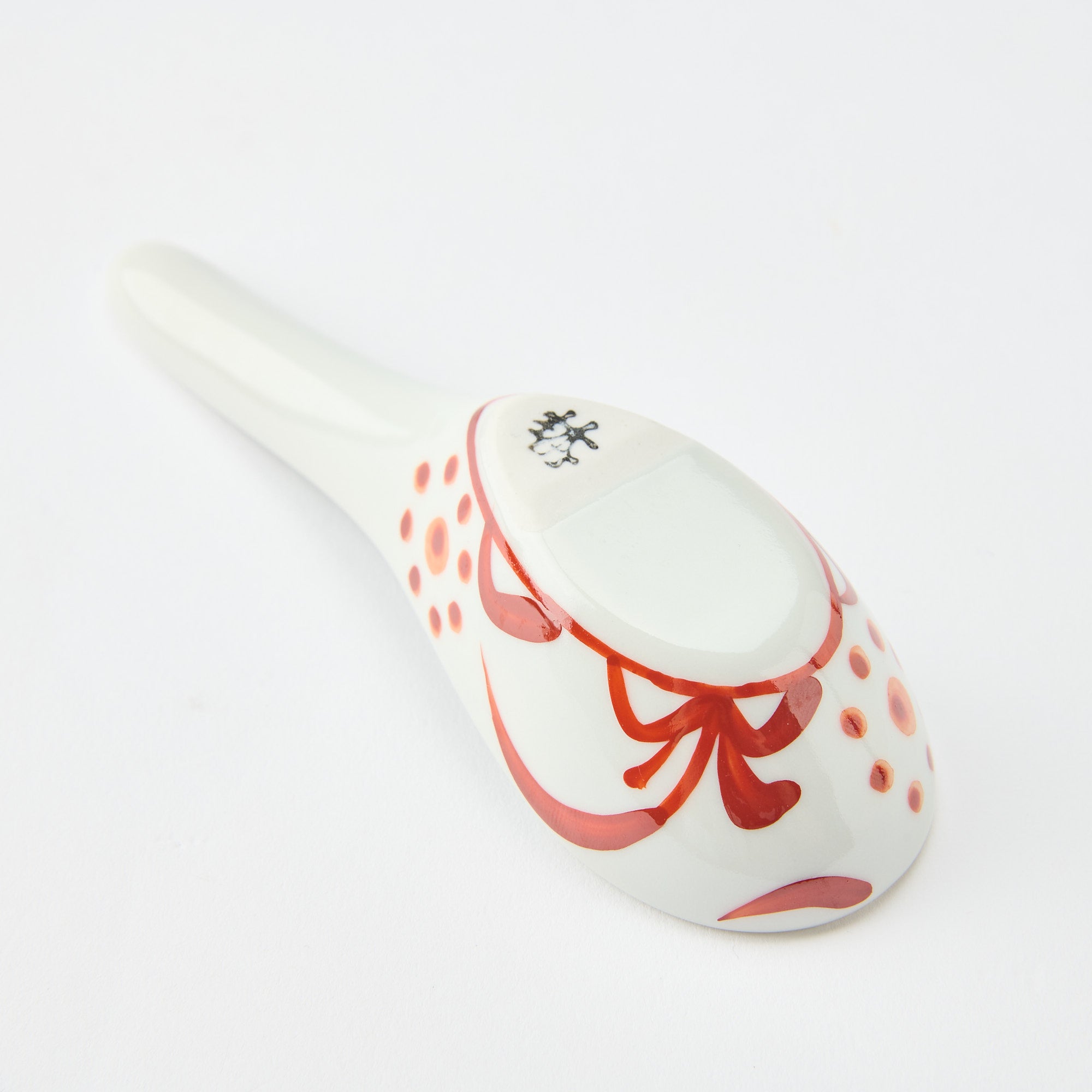 Traditional Patterned Ramen Spoon with Spoon Rest
