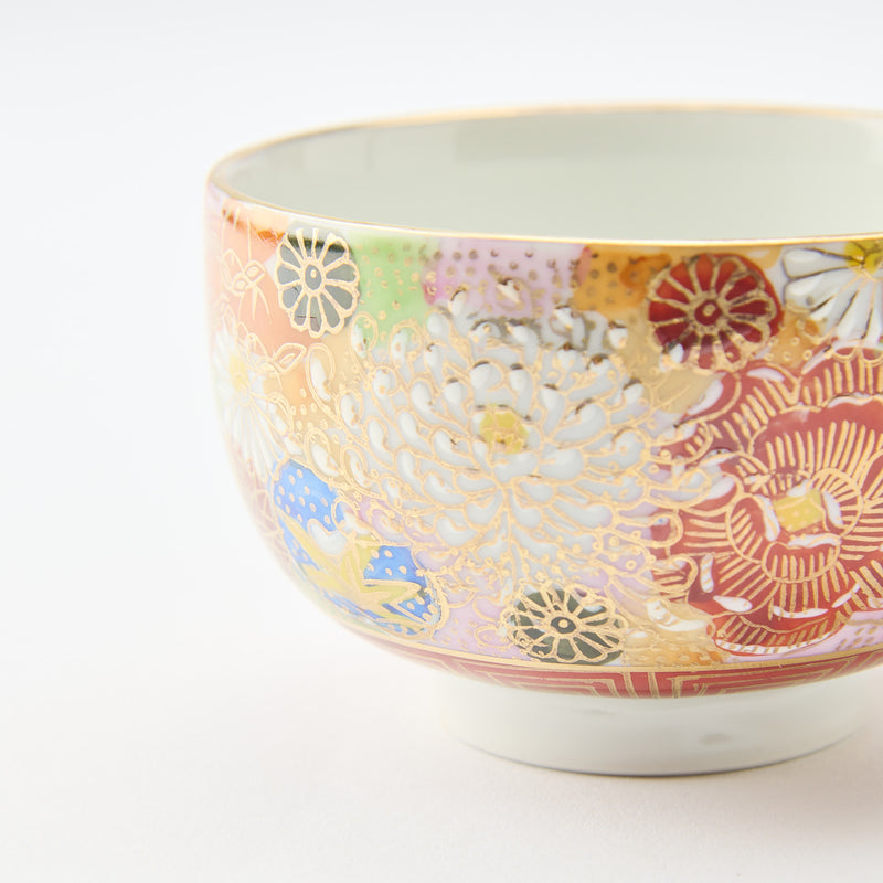Hanazume Kutani Japanese Teacup Set of 5