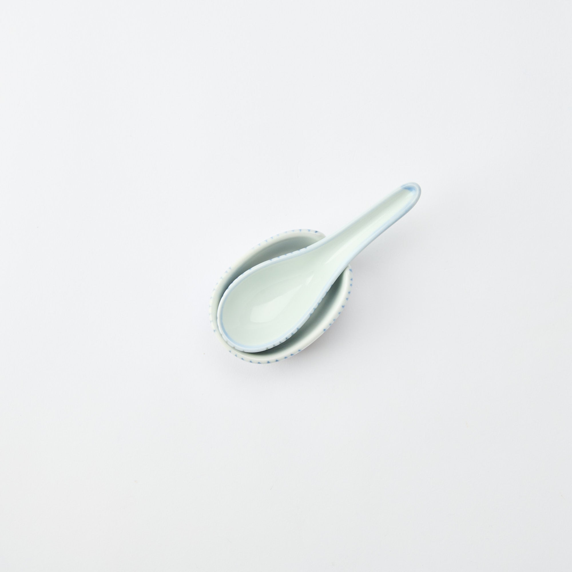 Traditional Patterned Ramen Spoon with Spoon Rest