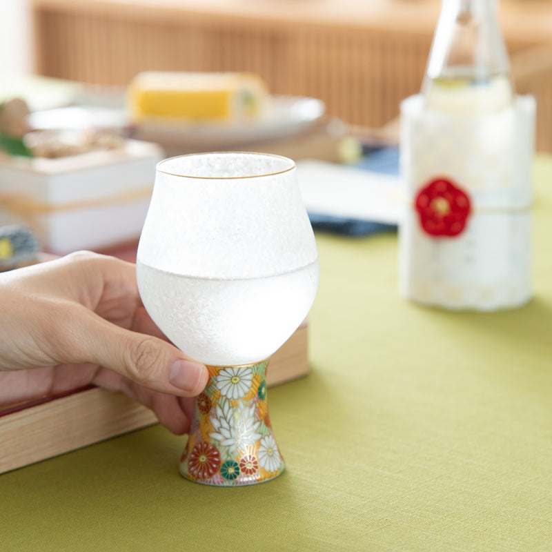 Mizore Hanazume Kutani Guinomi Sake Glass