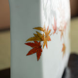 Yamada Yoshiaki Red Leaves and Chickadee Japanese Flower Vase