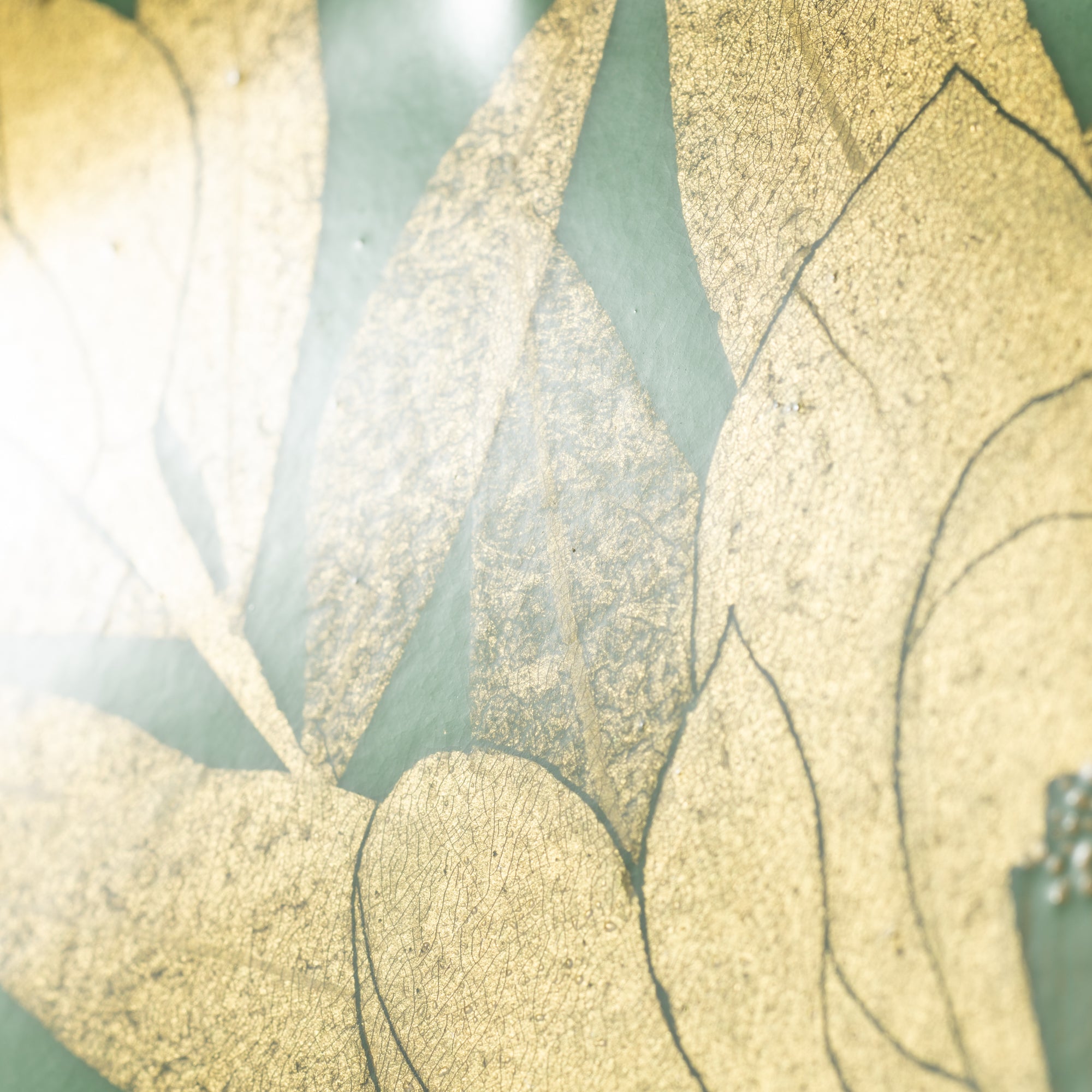 Magnolia and Bird Underglaze Gold Leaf Ornamental Plate