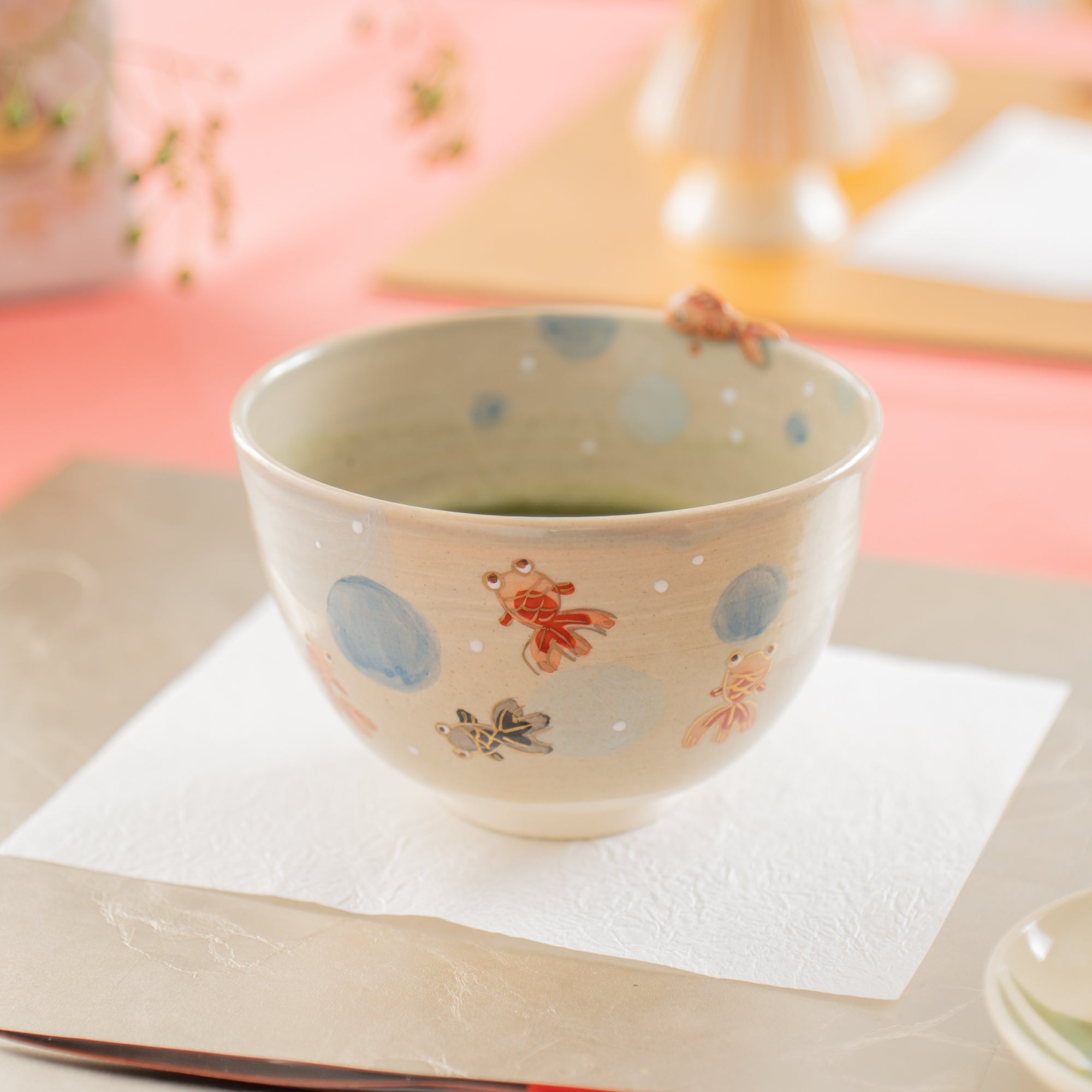 Bubbly Goldfish Matcha Bowl Chawan