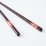 Matsukan Sound of the Sea Shell Inlay Checkered Pattern Wakasa Lacquerware Set of Two Pairs of Chopsticks 23 cm (9.1 in) / 21 cm (8.3 in) with Chopstick Rests (Set of Two)