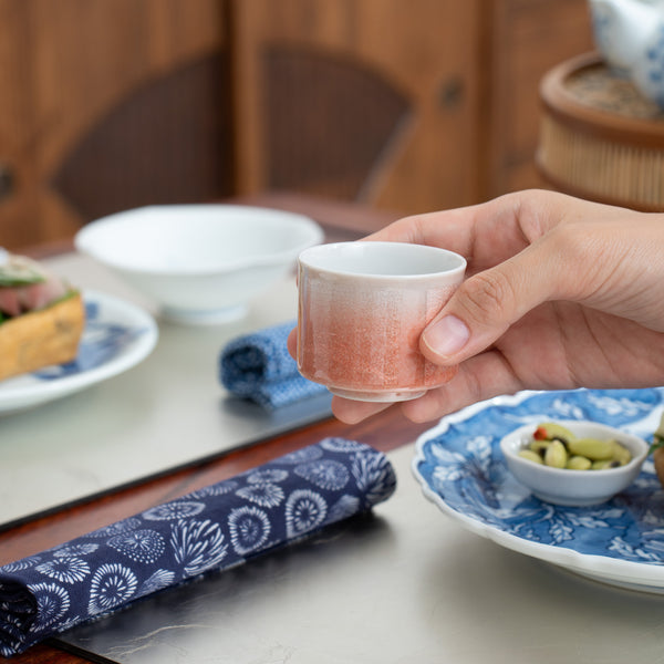 Ginsai Five-Color Kutani Ochoko Sake Cup Set