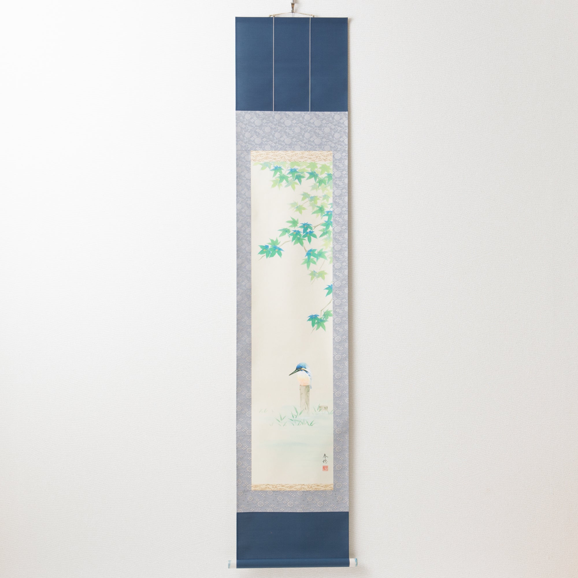 Kingfisher Under The Tree Kakejiku Hanging Scroll