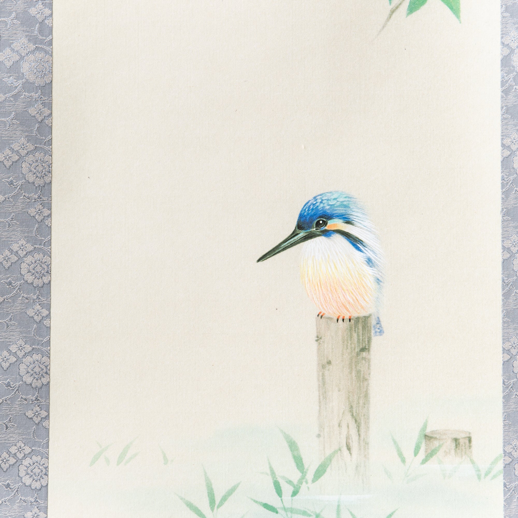 Kingfisher Under The Tree Kakejiku Hanging Scroll