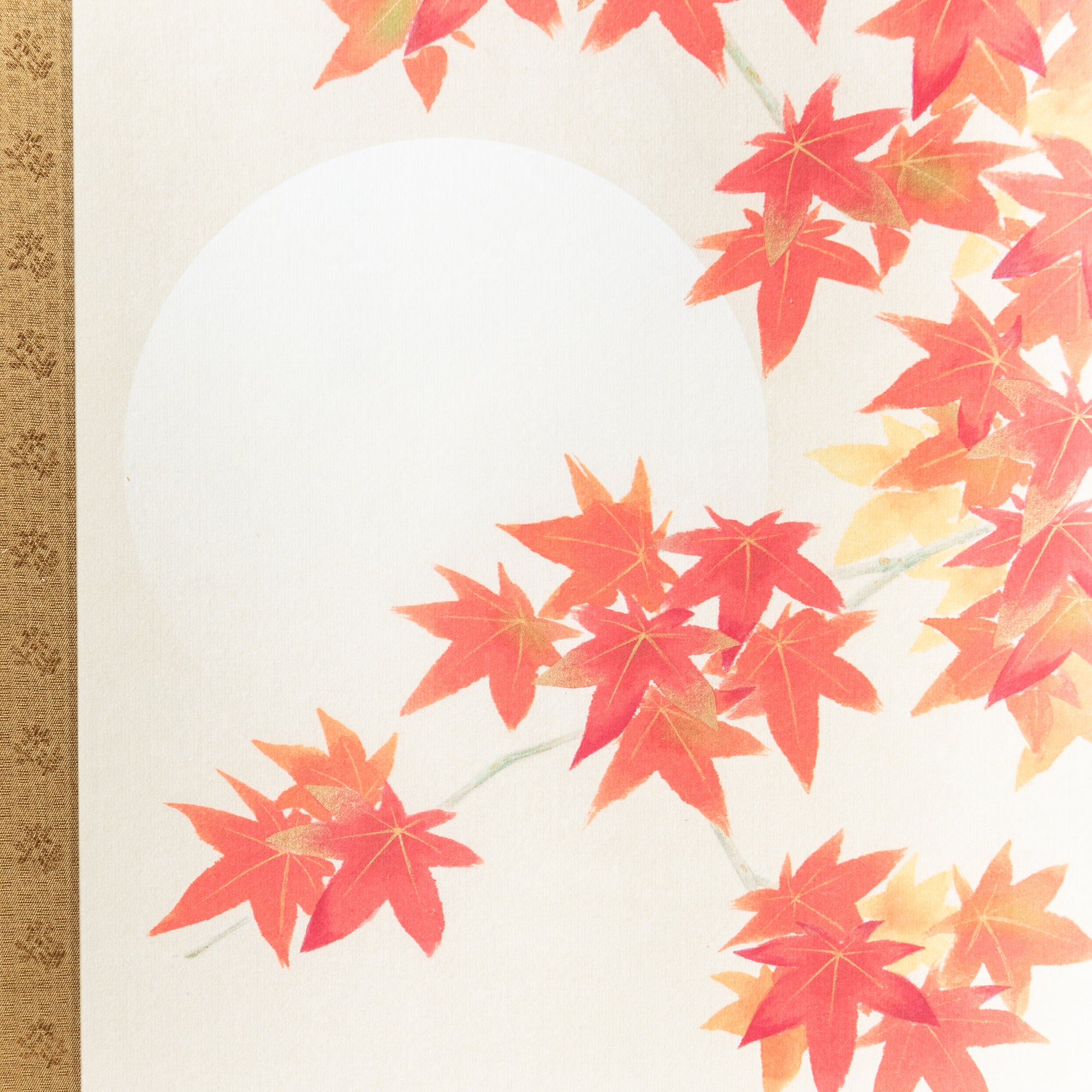 Kakejiku-Hängerolle mit mondbeschienenen Herbstblättern