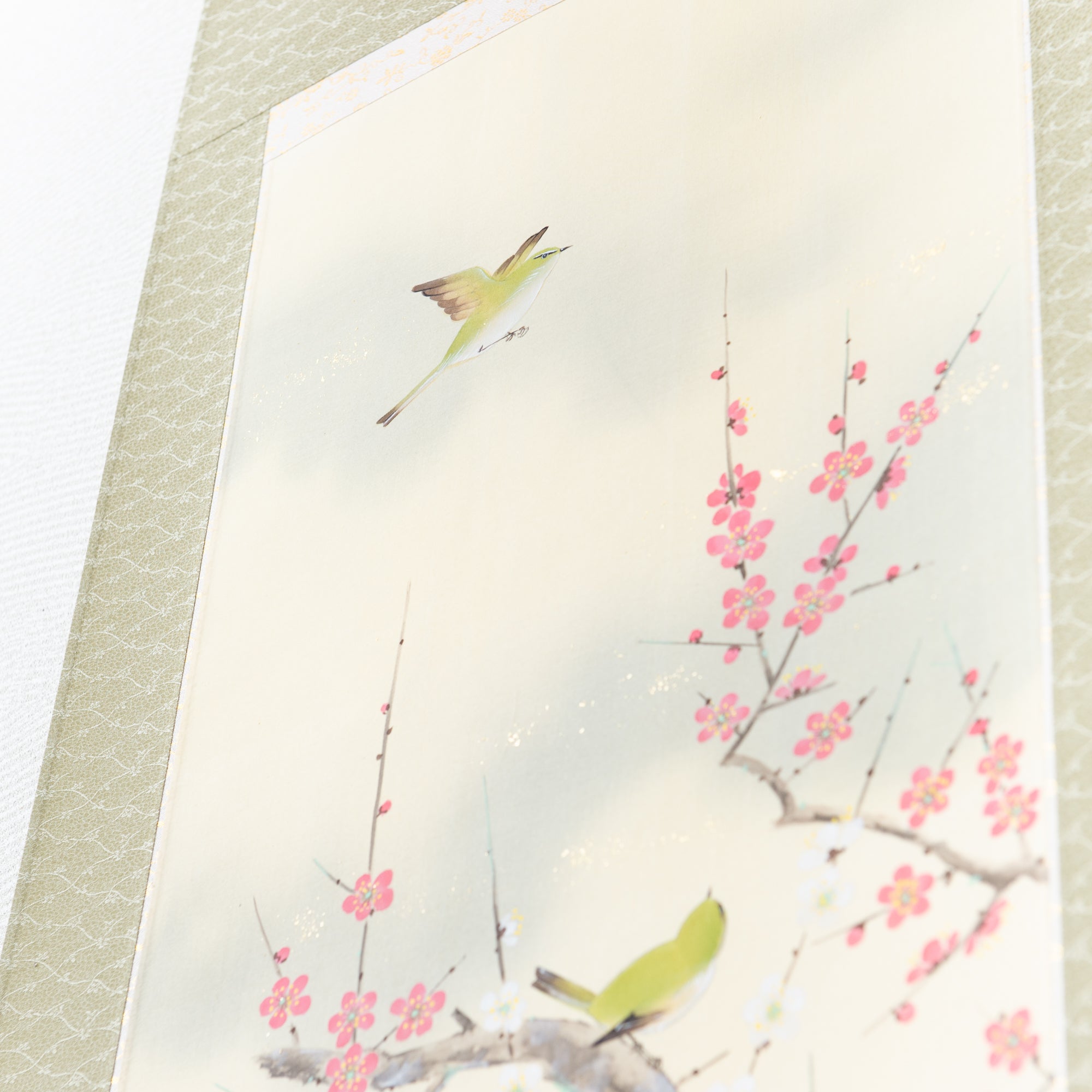 Warbler Among Plum Blossoms Kakejiku Hanging Scroll