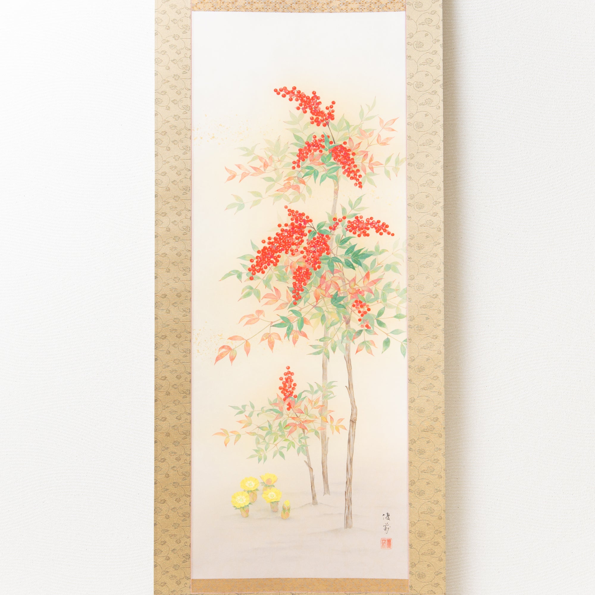 Nanten Fukuju Kakejiku Hanging Scroll