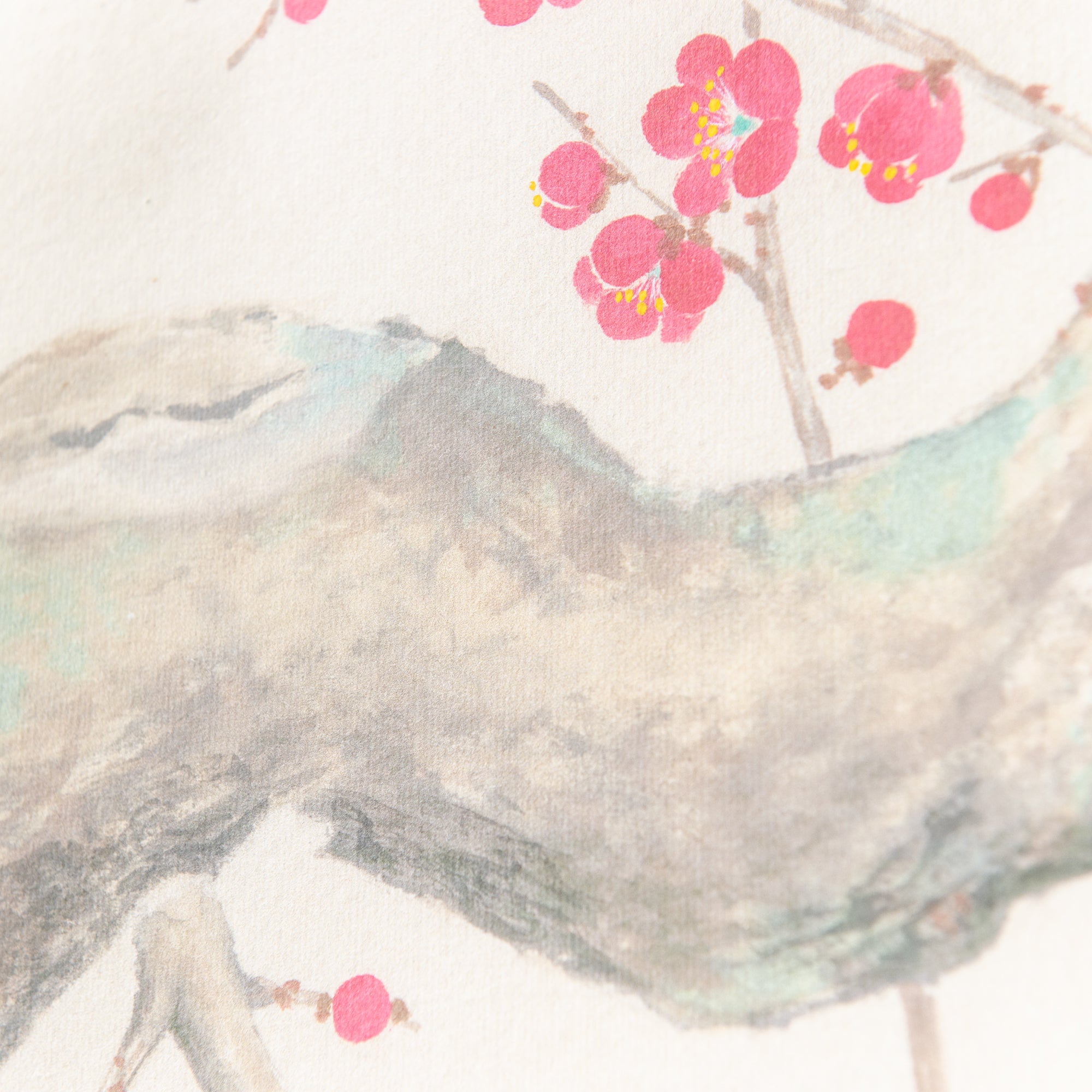 Red Plum Blossoms with Warbler Kakejiku Hanging Scroll