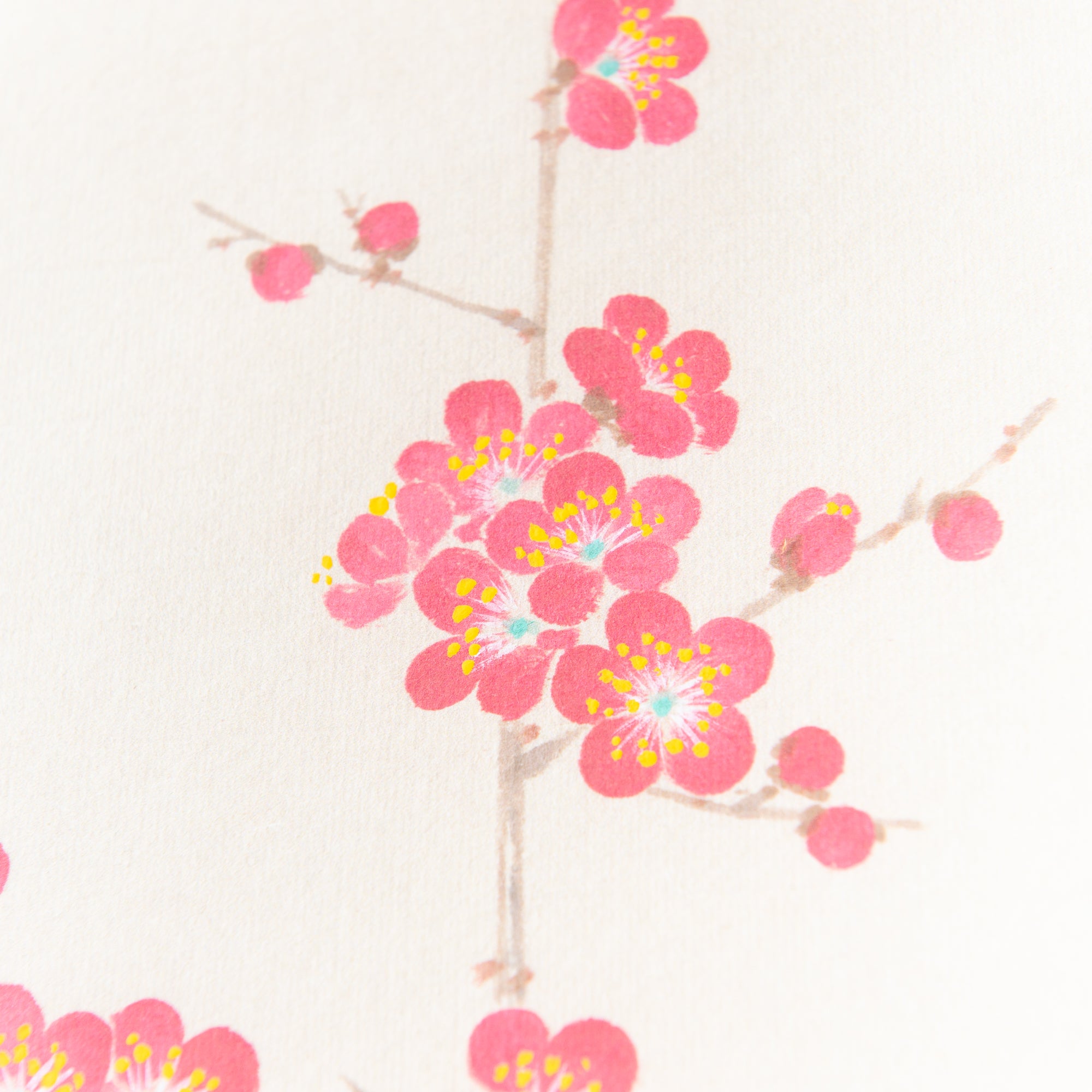 Red Plum Blossoms with Warbler Kakejiku Hanging Scroll