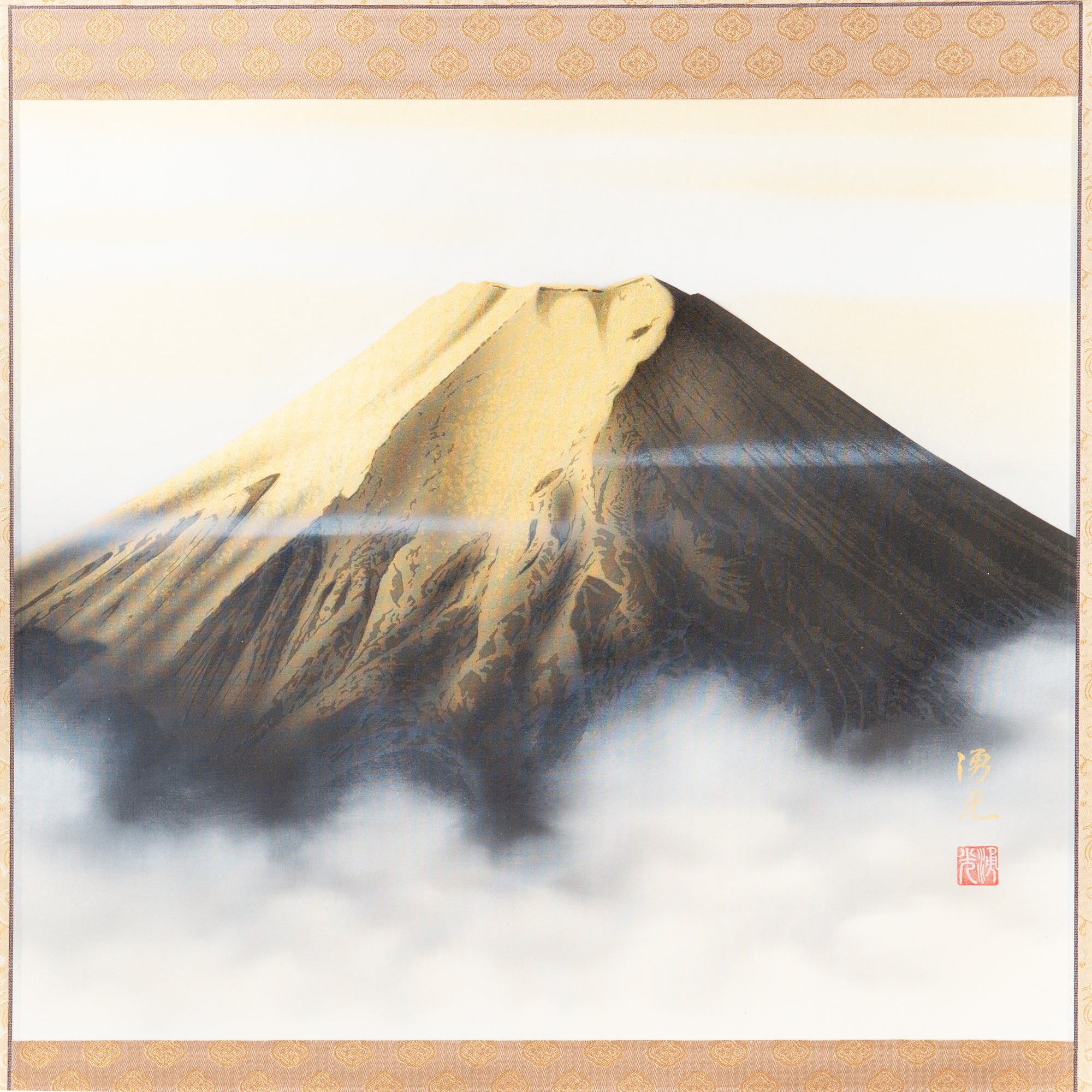 Golden Mt. Fuji Kakejiku Hanging Scroll
