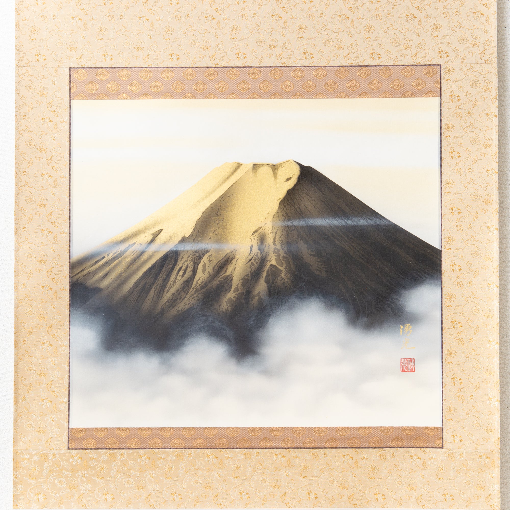 Golden Mt. Fuji Kakejiku Hanging Scroll