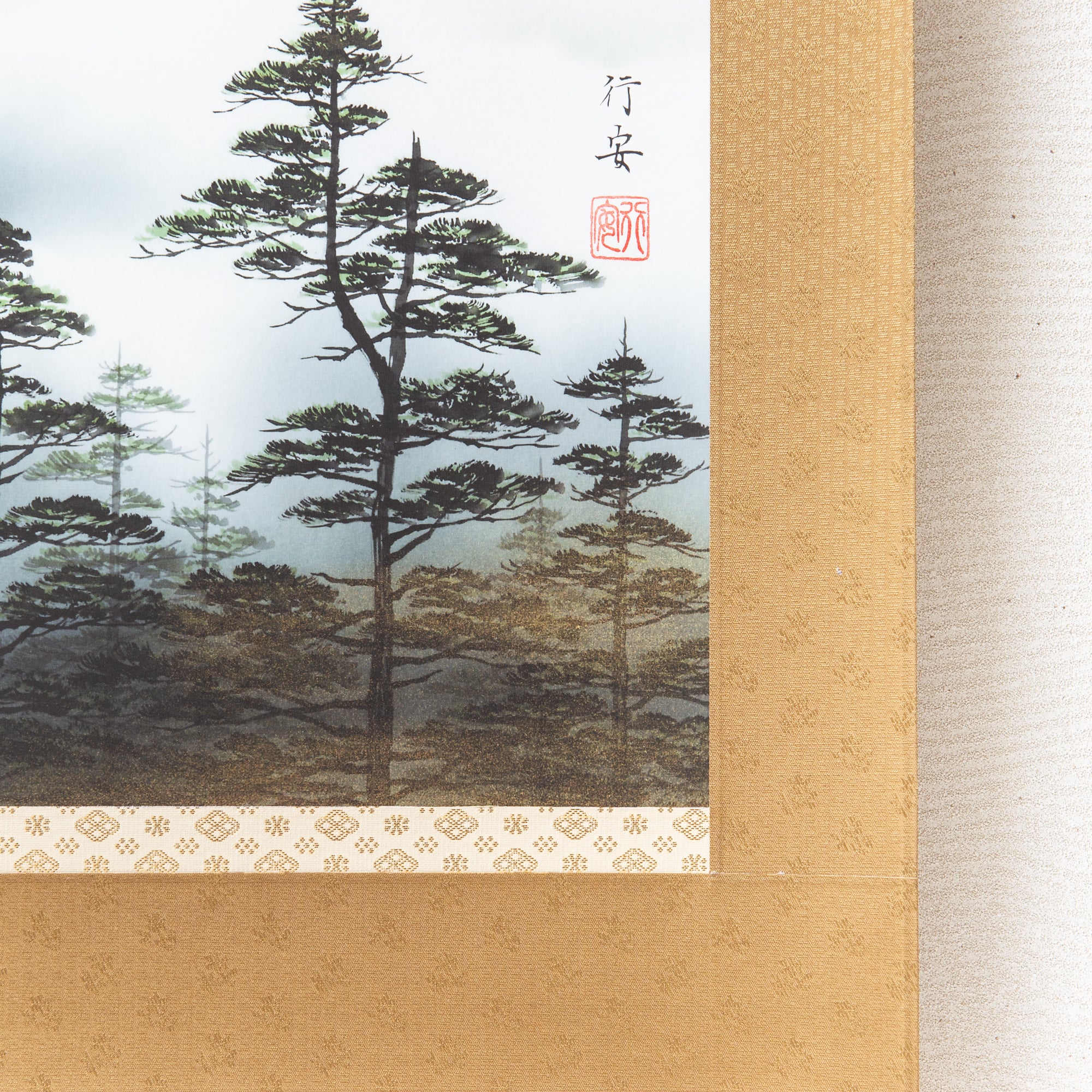 Red Mt. Fuji  Landscape Kakejiku Hanging Scroll