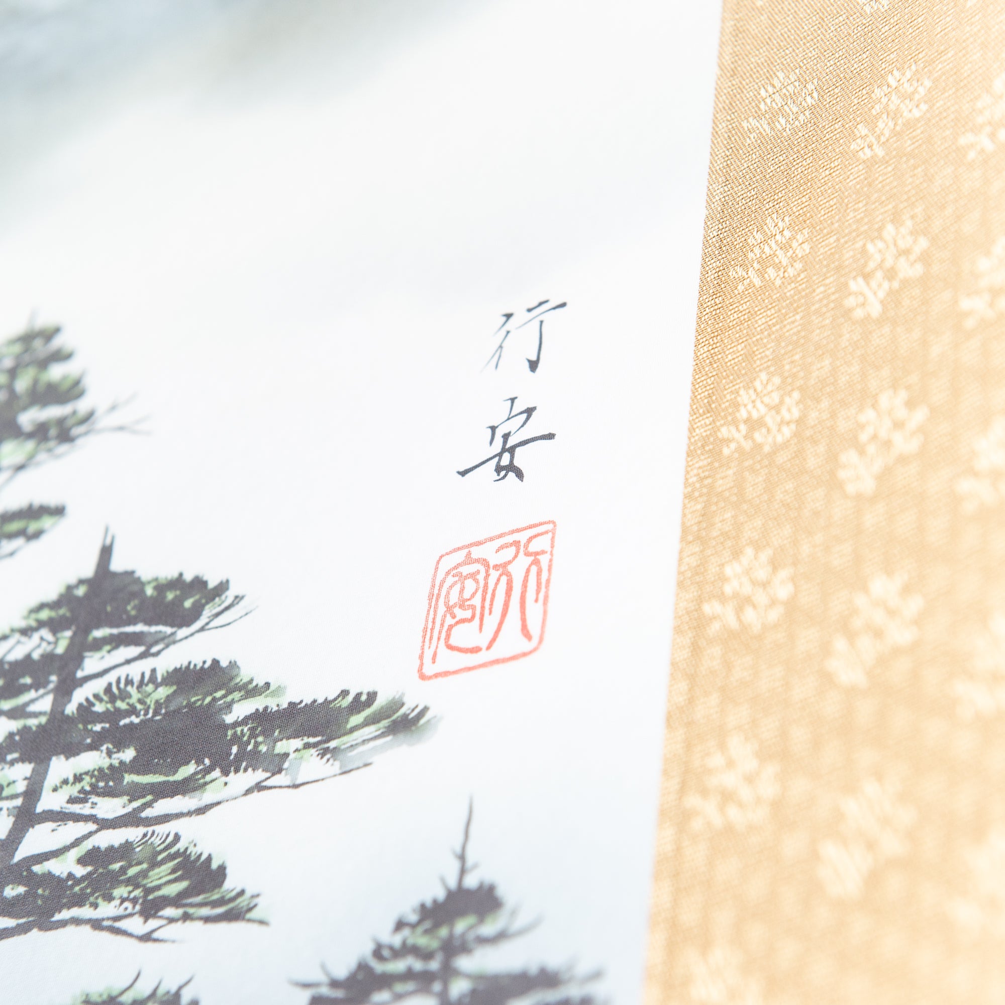 Red Mt. Fuji  Landscape Kakejiku Hanging Scroll