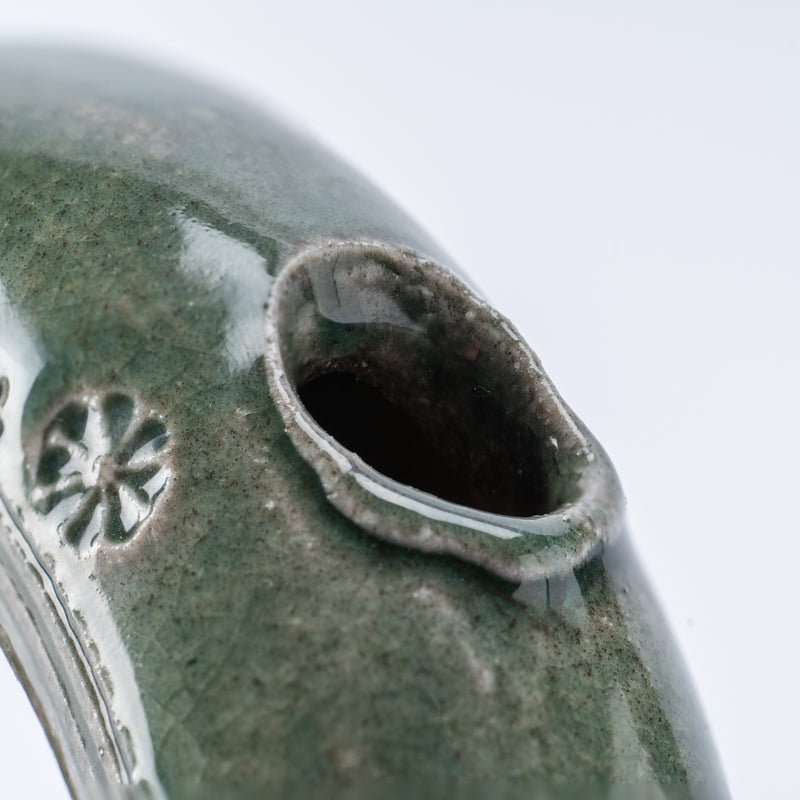 Green Ring Shigaraki Ware Small Flower Vase