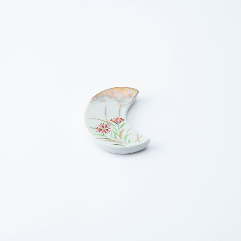 Hozan Kiln Crescent-Shaped Kyo Ware Chopstick Rest Set