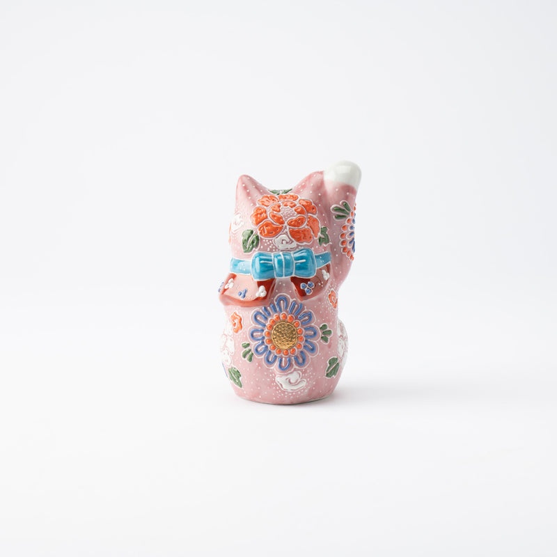Choho Kiln Pink Mori Kutani Lucky Cat