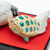 Kutani Crane and Turtle Figurine Pair