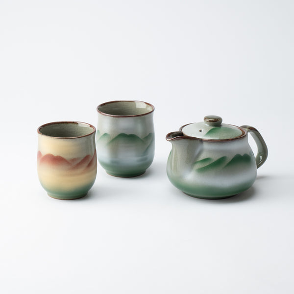 Renzan Kutani Japanese Teapot Set