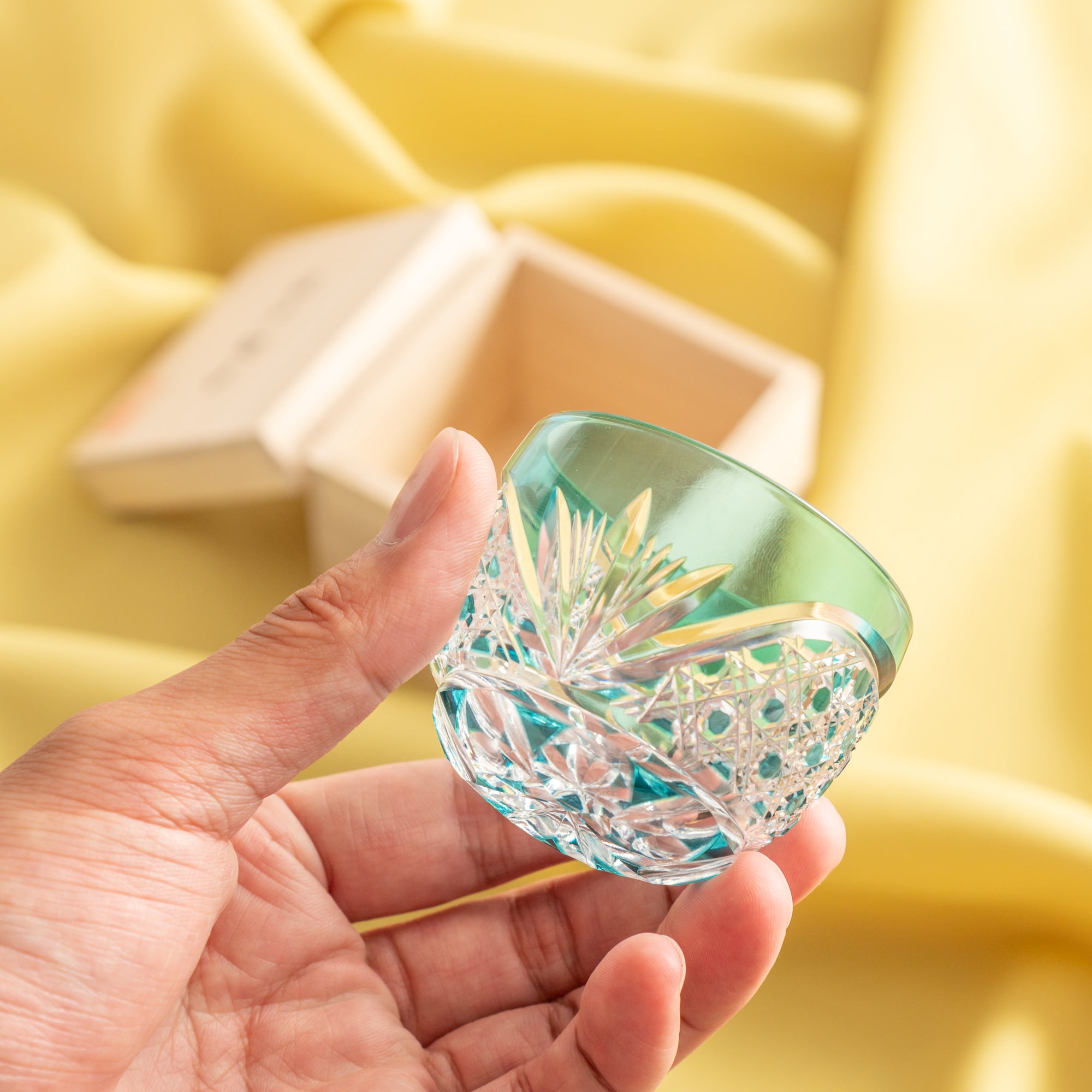 Emerald Crystal Guinomi Sake Cup
