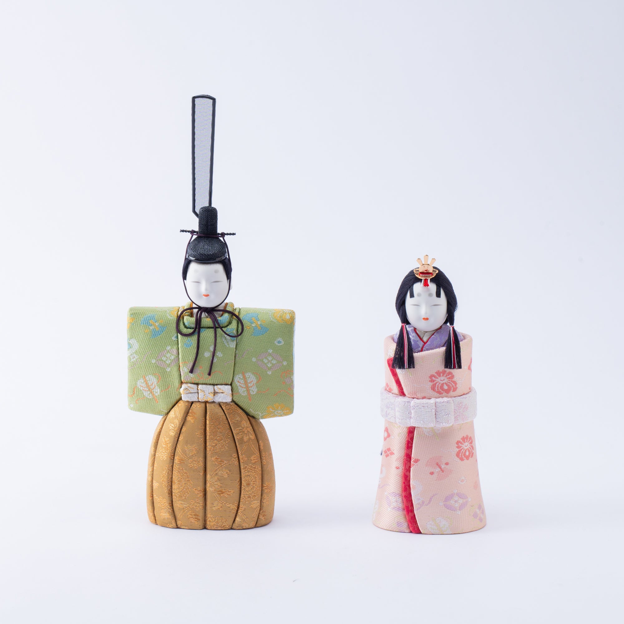 Standing Hina Dolls with Maki-e Plum Blossom Screen