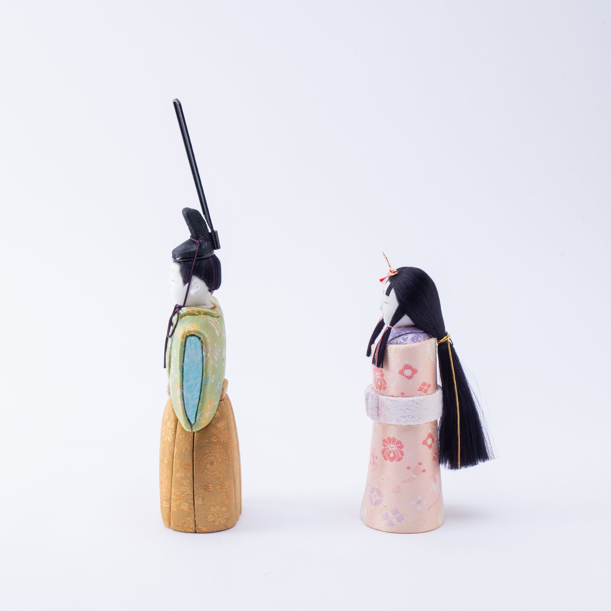 Standing Hina Dolls with Maki-e Plum Blossom Screen