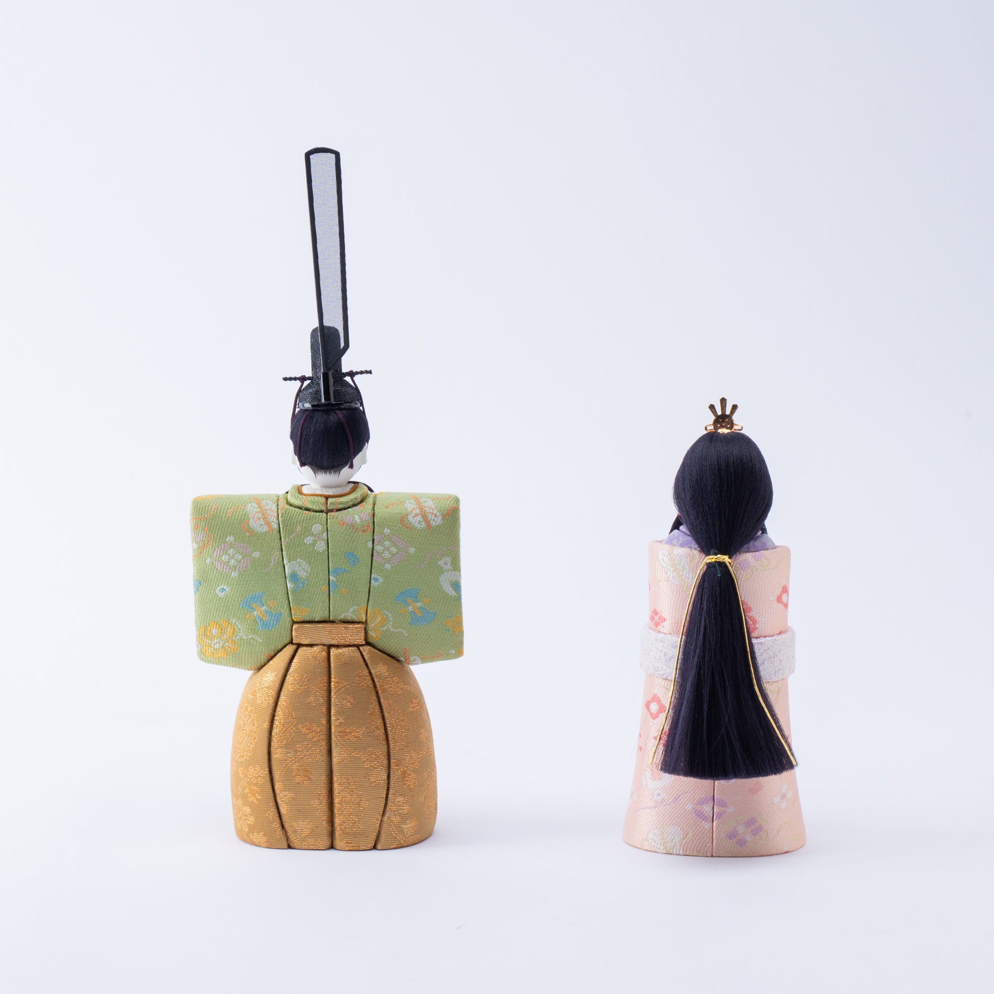 Standing Hina Dolls with Maki-e Plum Blossom Screen