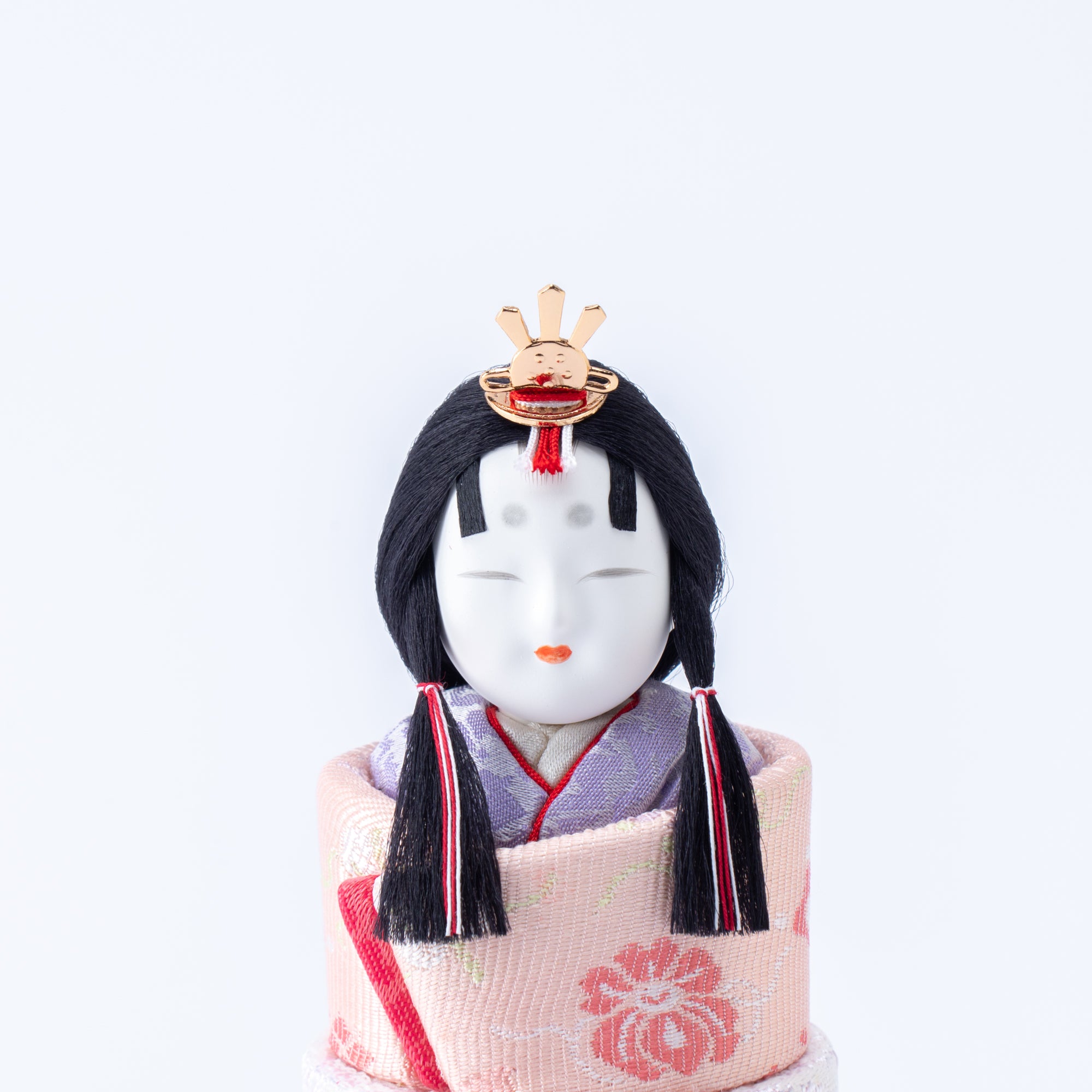 Standing Hina Dolls with Maki-e Plum Blossom Screen