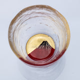 Yoshita Kasho Hokusai Red Fuji Maki-e Glass Sake Cup