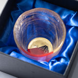 Yoshita Kasho Hokusai Red Fuji Maki-e Glass Sake Cup