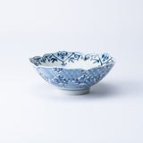 Myousen Toubou Auspicious Pattern Sakura-Shaped Kutani Bowl 6.7 in