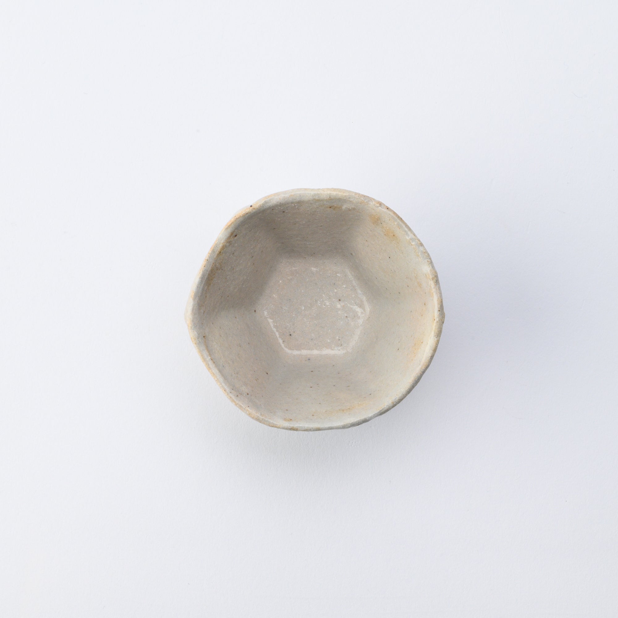 Musashi Kiln Camellia Mino Ware Hexagonal Guinomi Sake Cup