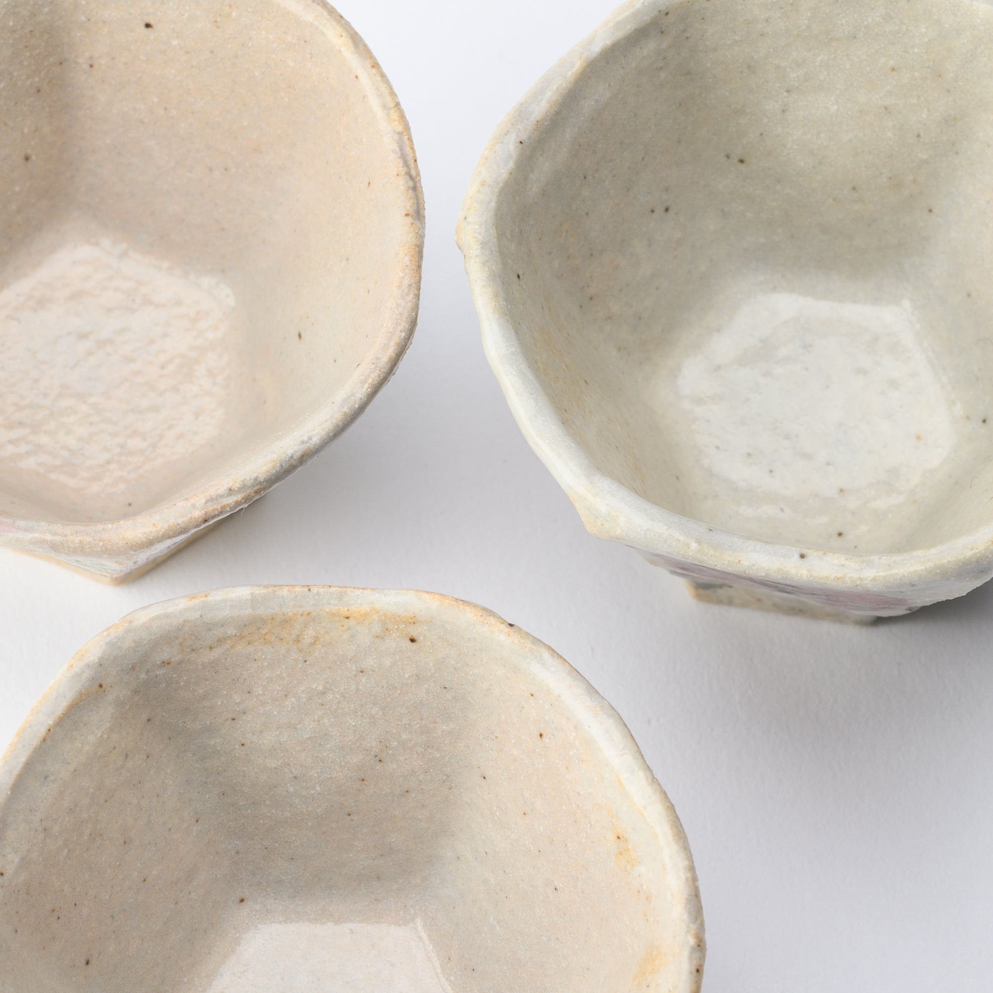 Musashi Kiln Camellia Mino Ware Hexagonal Guinomi Sake Cup