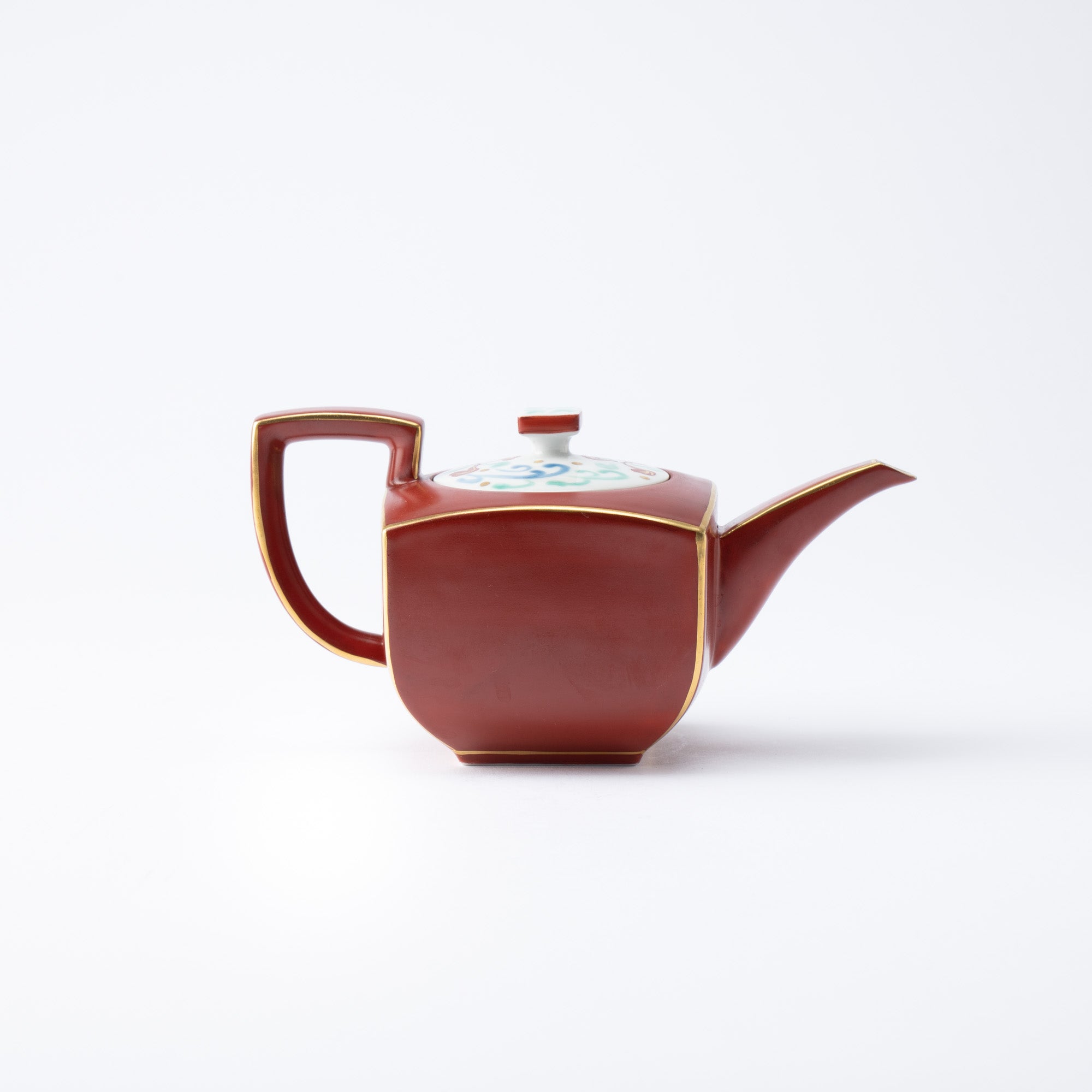 Gold Lined Red Teapot