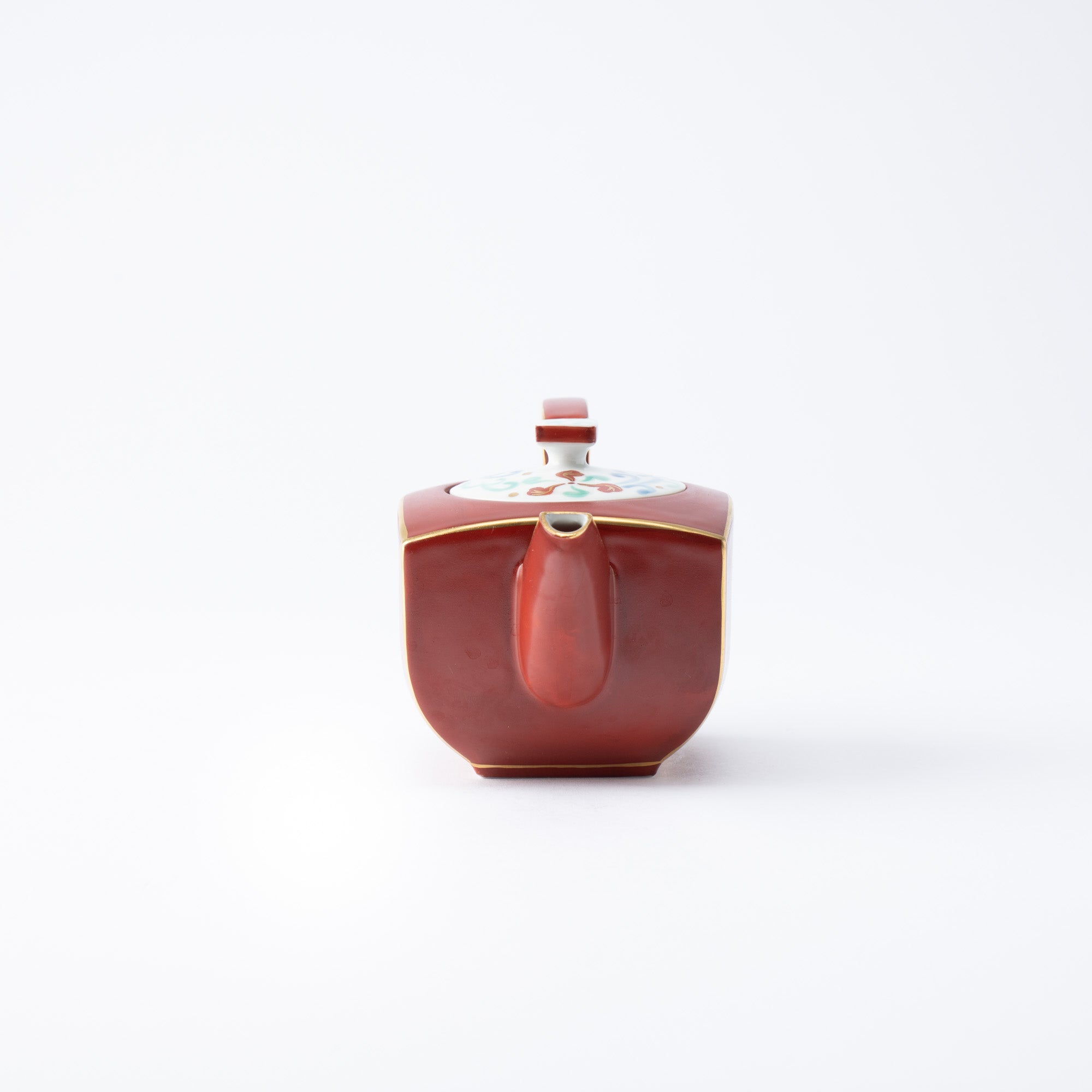 Gold Lined Red Teapot