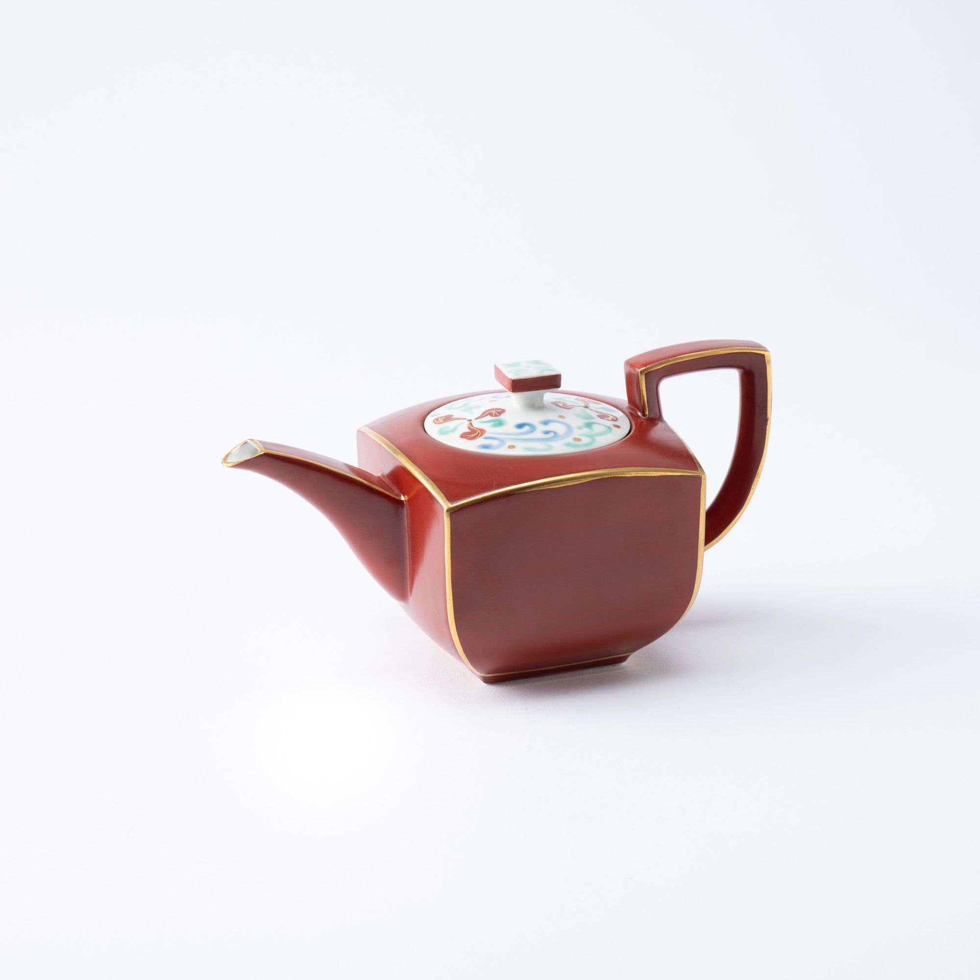 Gold Lined Red Teapot