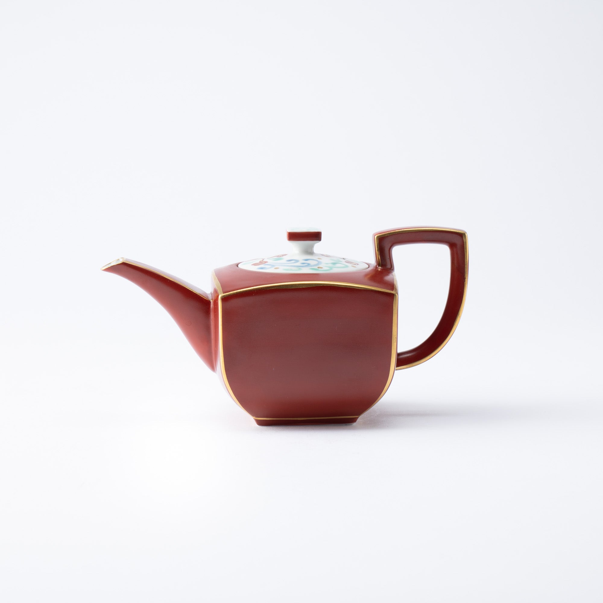 Gold Lined Red Teapot