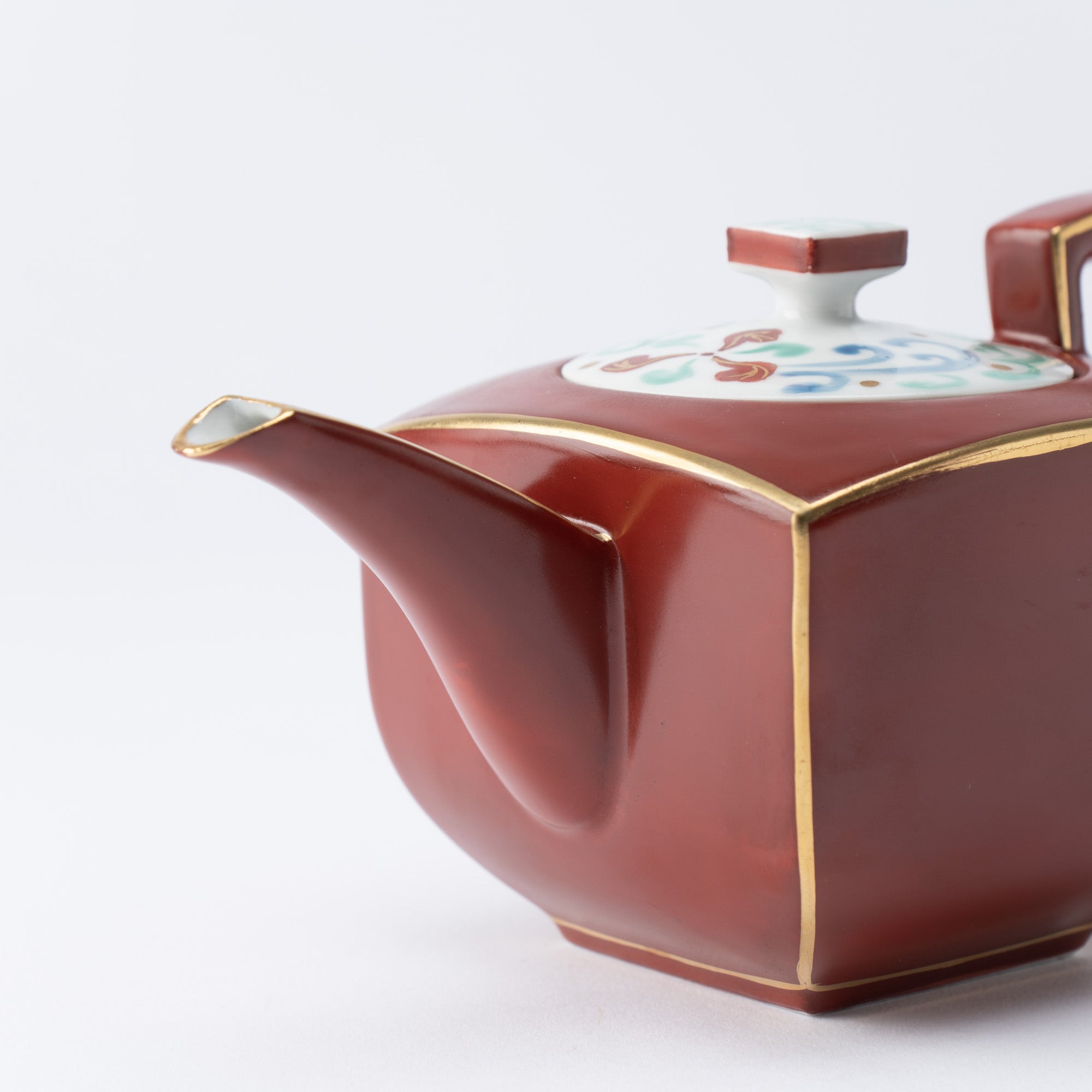 Gold Lined Red Teapot