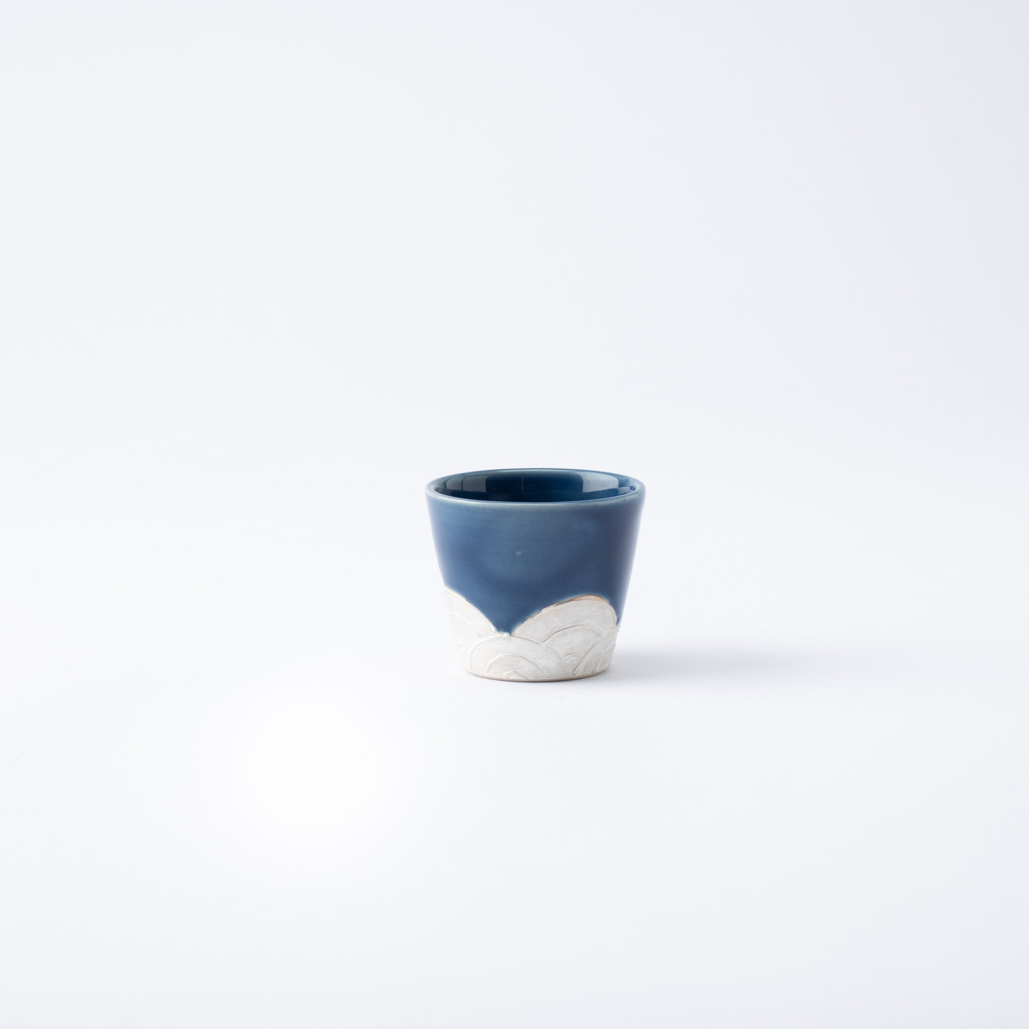 Ginsai Lapis Blue Seigaiha Wave Sake Cup