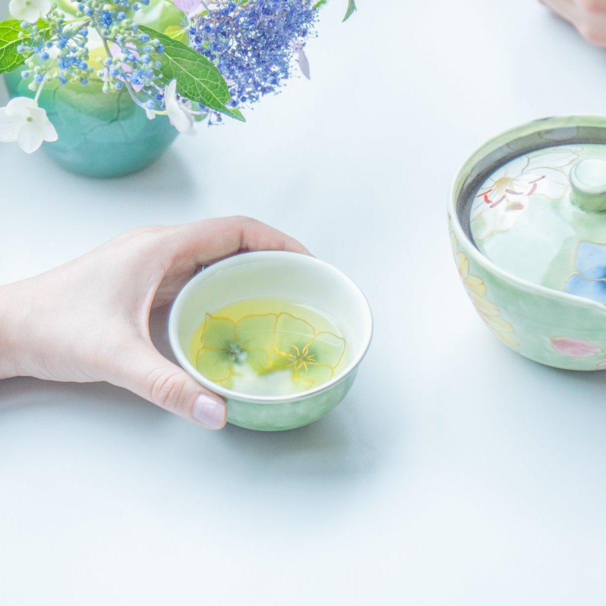 Colorful Floral Japanese Teacup