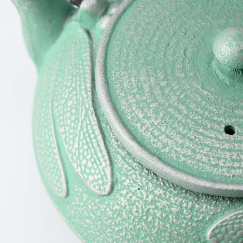 Roji Associates Mint Green Dragonfly Nambu Ironware Cast Iron Teapot