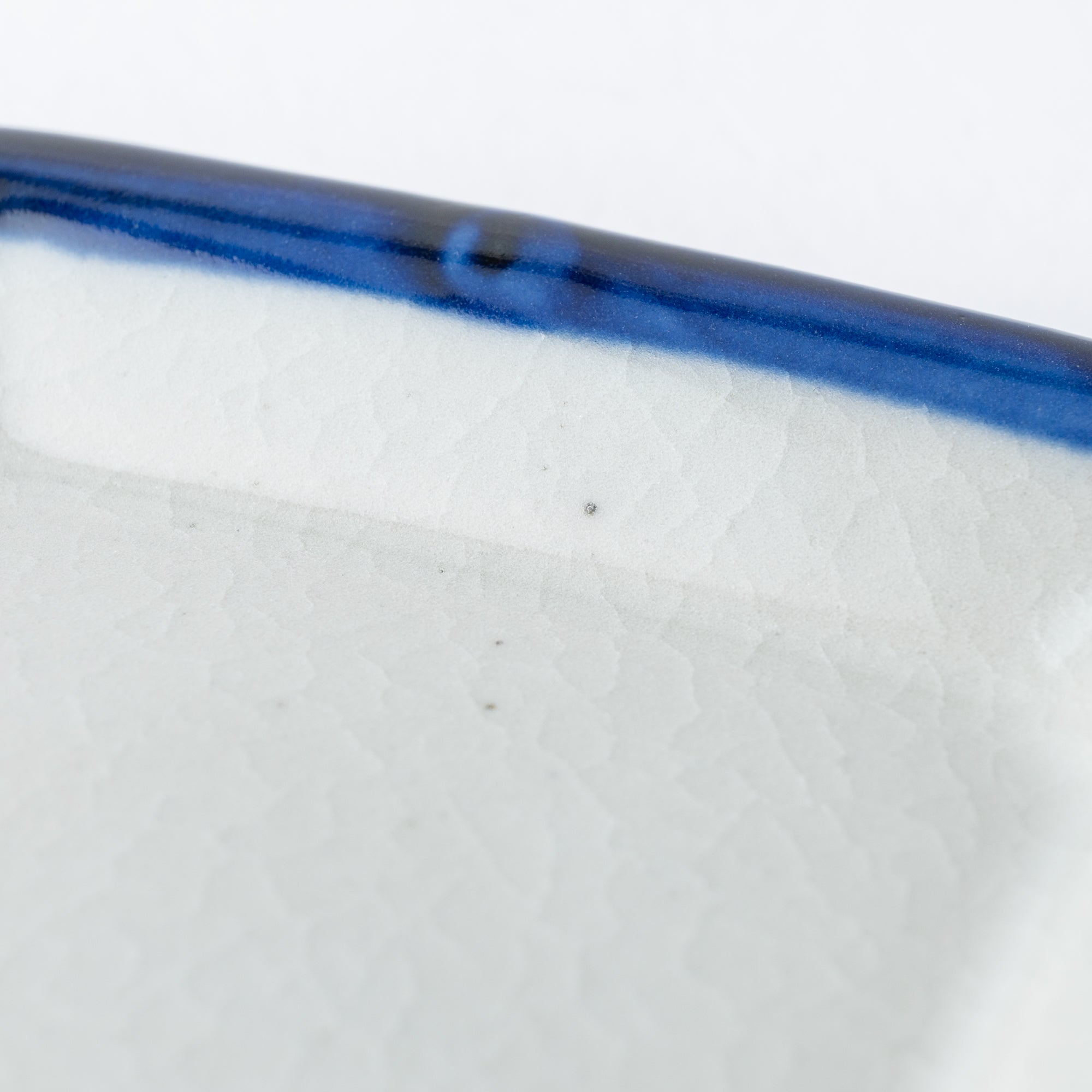 Blue Brush Rim Square Sauce Plate