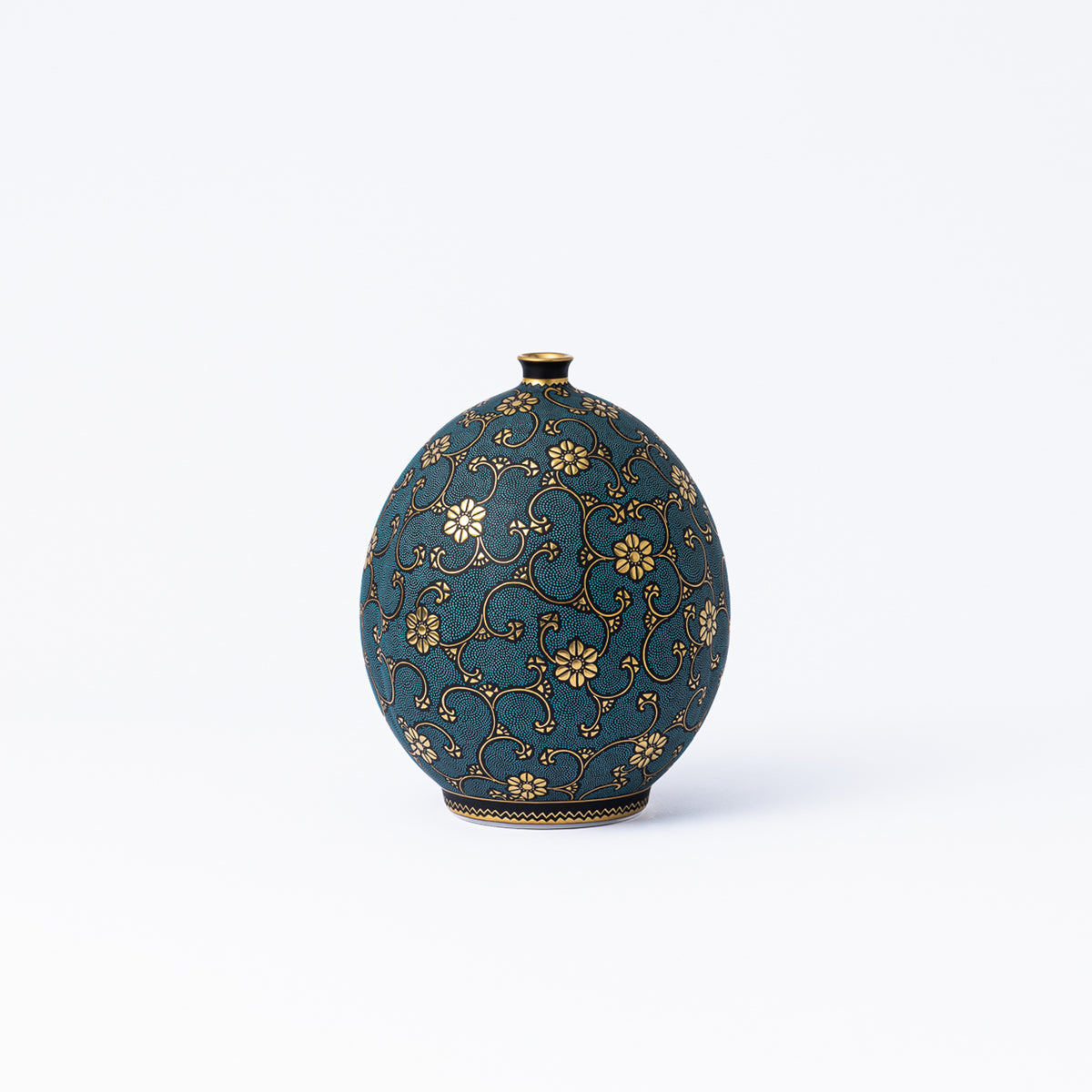 Morikin Floral Arabesque Aochibu Ovale Vase