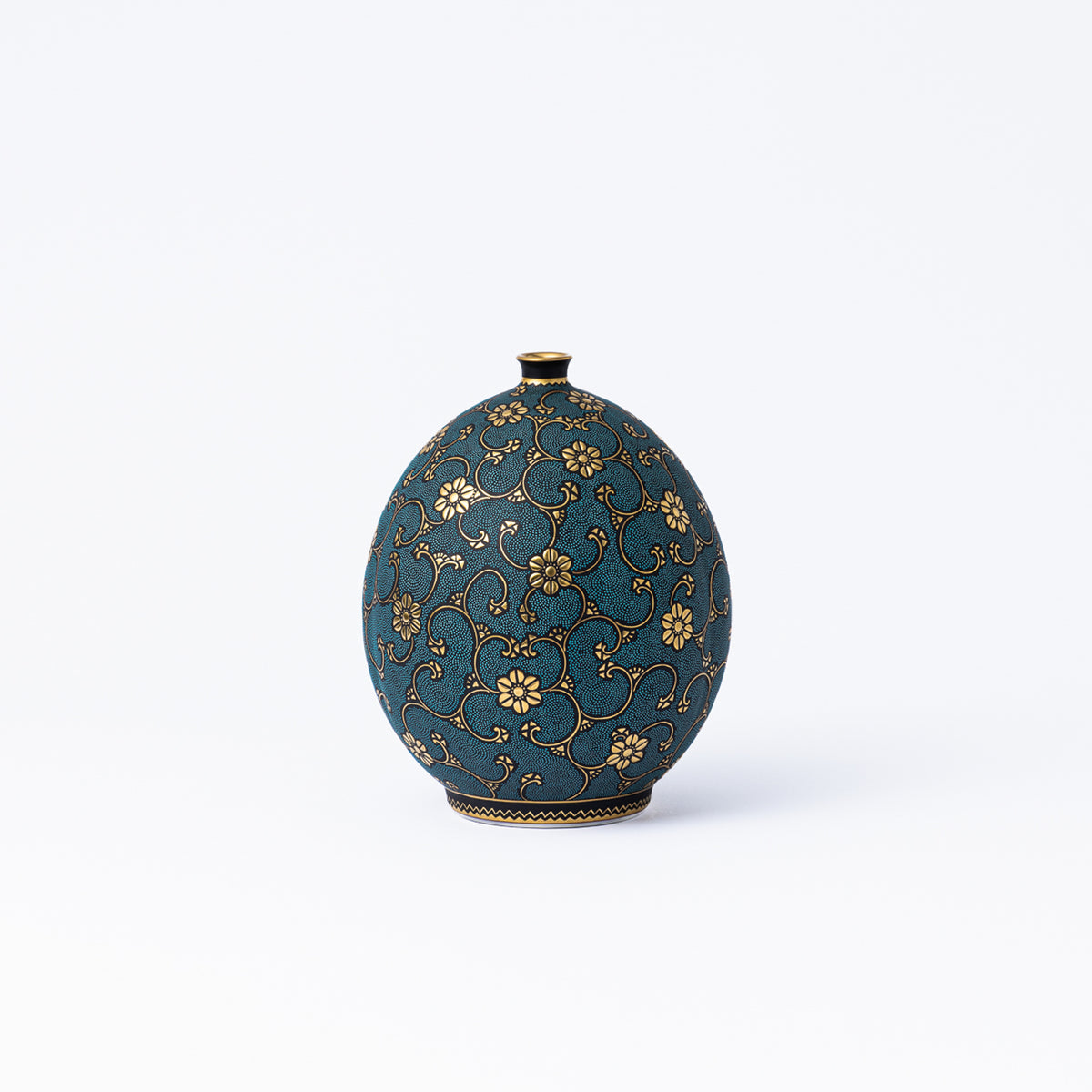 Morikin Floral Arabesque Aochibu Ovale Vase